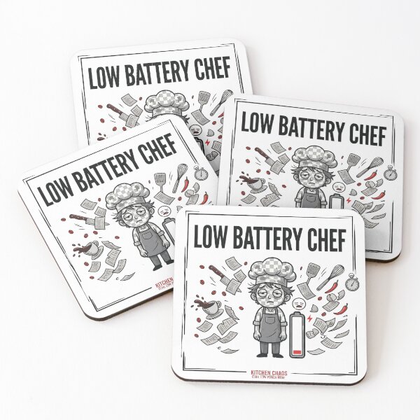 Item preview, Low Battery Chef Humor - Funny Kitchen Life T-Shirt designed and sold by BrewChef.