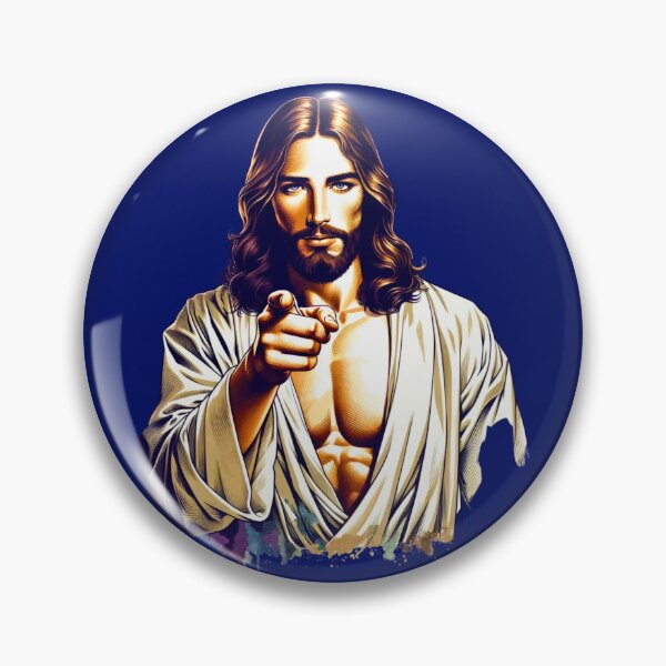 Item preview, Jesus Christ Pointing - Modern Religious Faith Art Illustration designed and sold by PrimalBeastLab.