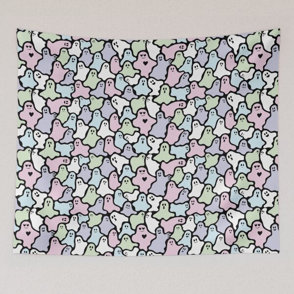 Item preview, Cute Pastel Ghost Pattern - Kawaii Spooky Halloween Aesthetic designed and sold by Rangmanch.