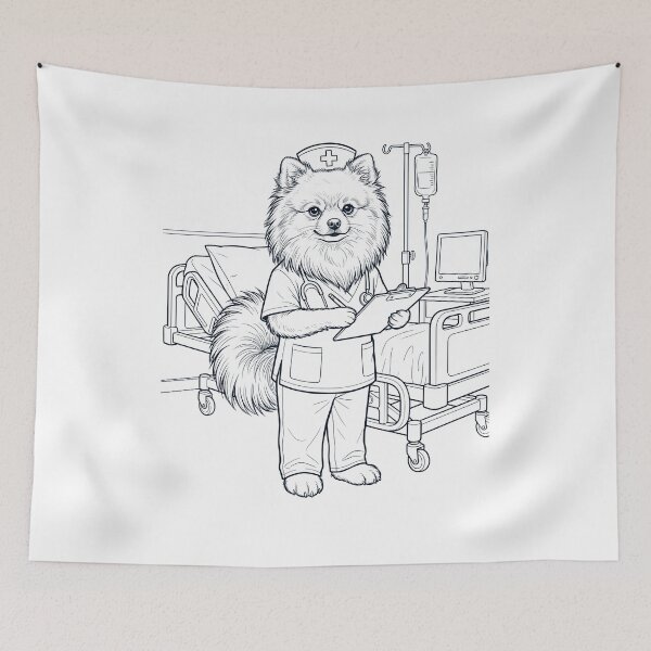 Item preview, Vintage Pomeranian Nurse Dog Dad Mom Lover designed and sold by TerryConnells.