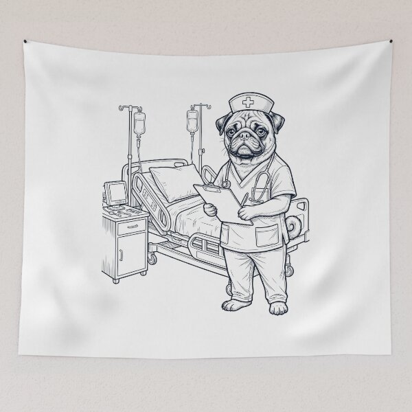 Item preview, Vintage Pug Nurse Dog Dad Mom Lover designed and sold by TerryConnells.