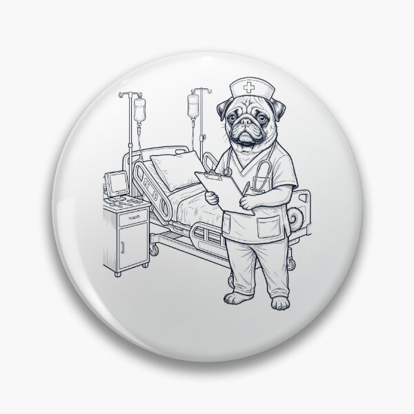 Artikelvorschau, Vintage Mops Krankenschwester Hund Papa Mama Liebhaber entworfen und verkauft von TerryConnells.