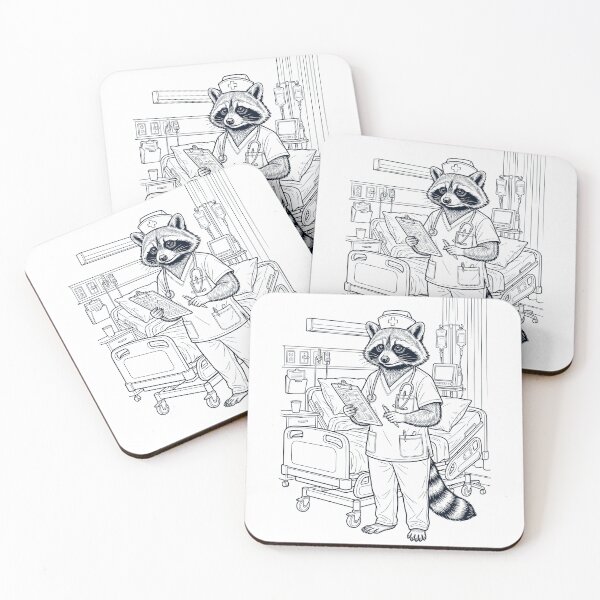Item preview, Vintage Raccoon Nurse Animal Lover designed and sold by TerryConnells.