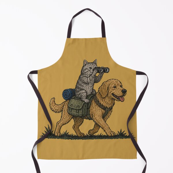 Item preview, Cat Riding Golden Retriever Hiking Adventure designed and sold by bosamji.