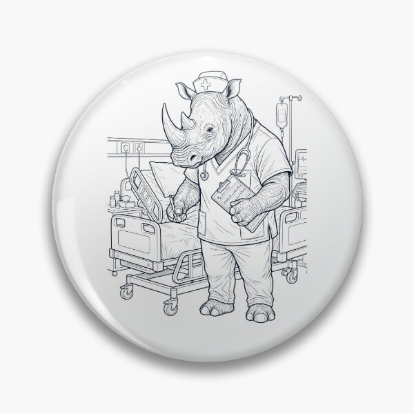 Item preview, Vintage Rhino Nurse Animal Lover designed and sold by TerryConnells.