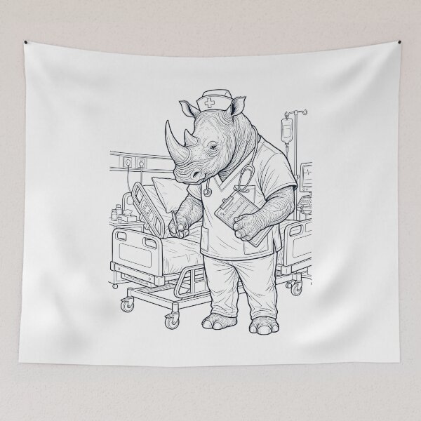 Item preview, Vintage Rhino Nurse Animal Lover designed and sold by TerryConnells.