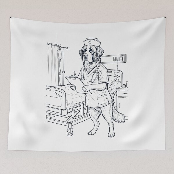 Item preview, Vintage Saint Bernard Nurse Dog Dad Mom Lover designed and sold by TerryConnells.
