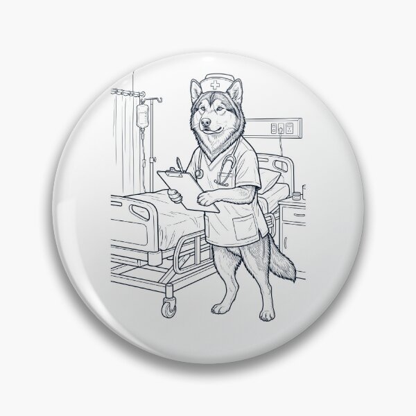 Item preview, Vintage Siberian Husky Nurse Dog Dad Mom Lover designed and sold by TerryConnells.
