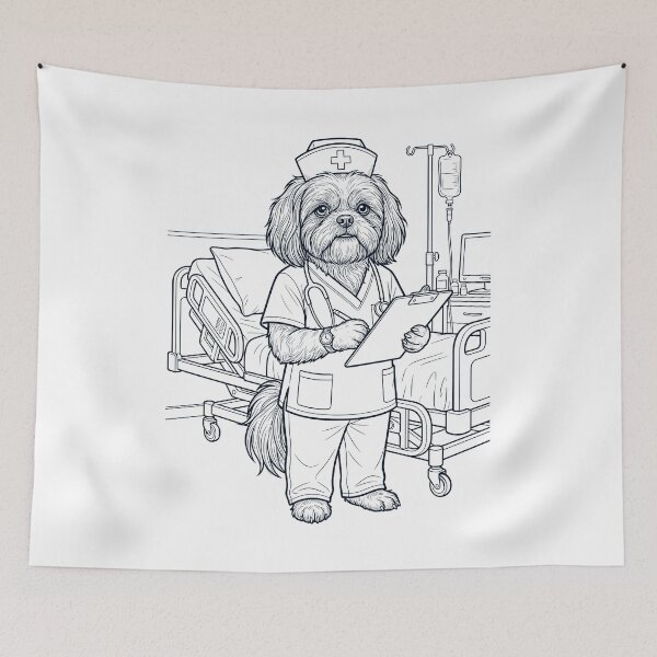 Item preview, Vintage Shih Tzu Nurse Dog Dad Mom Lover designed and sold by TerryConnells.