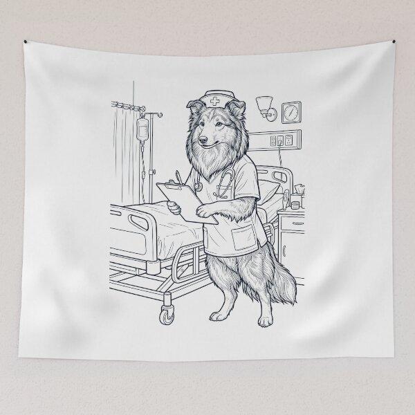 Item preview, Vintage Shetland Sheepdog Nurse Dog Dad Mom Lover designed and sold by TerryConnells.