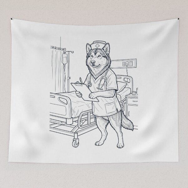 Item preview, Vintage Siberian Husky Nurse Dog Dad Mom Lover designed and sold by TerryConnells.