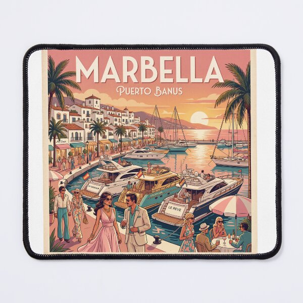 Item preview, Marbella Spain Retro Poster - Glamorous Marina Travel Art designed and sold by ryanguas.