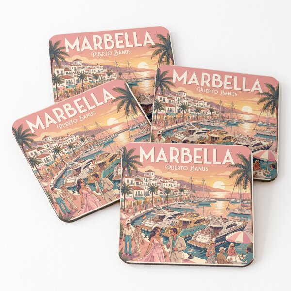 Item preview, Marbella Spain Retro Poster - Glamorous Marina Travel Art designed and sold by ryanguas.