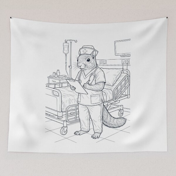 Item preview, Vintage Squirrel Nurse Animal Lover designed and sold by TerryConnells.