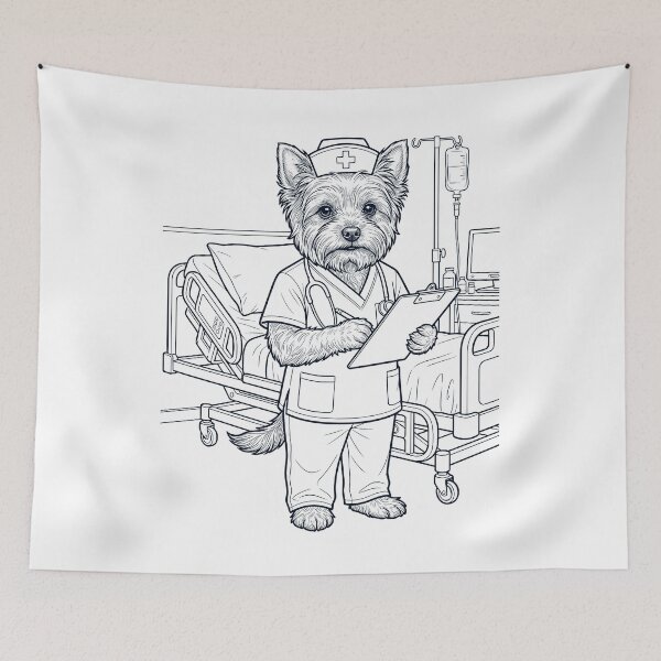 Item preview, Vintage Yorkshire Terrier Nurse Dog Dad Mom Lover designed and sold by TerryConnells.