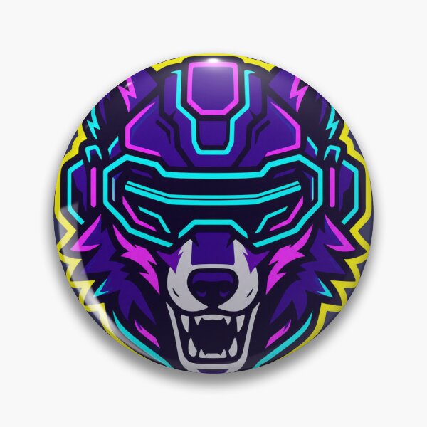 Item preview, Neon Cyber Wolf Gaming Mascot designed and sold by Idans.