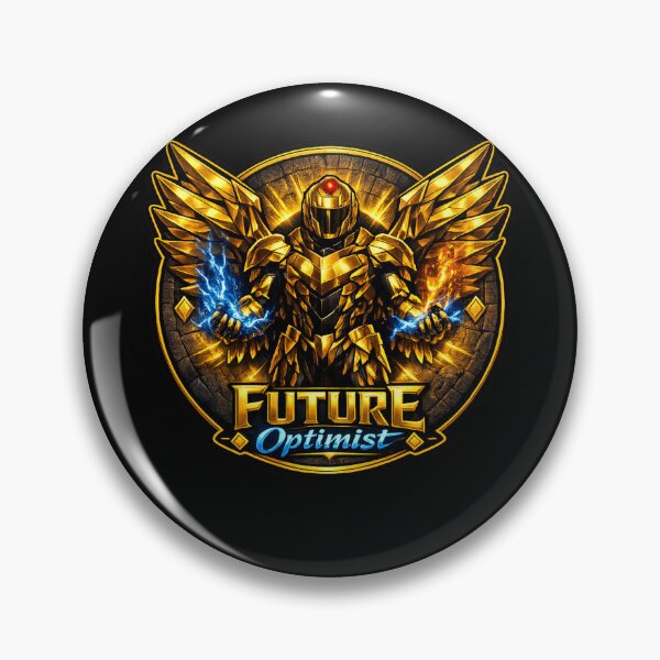 Item preview, Future Optimist — Gold Armored Warrior Badge | Bold Motivational Art designed and sold by ArtoryWorks.
