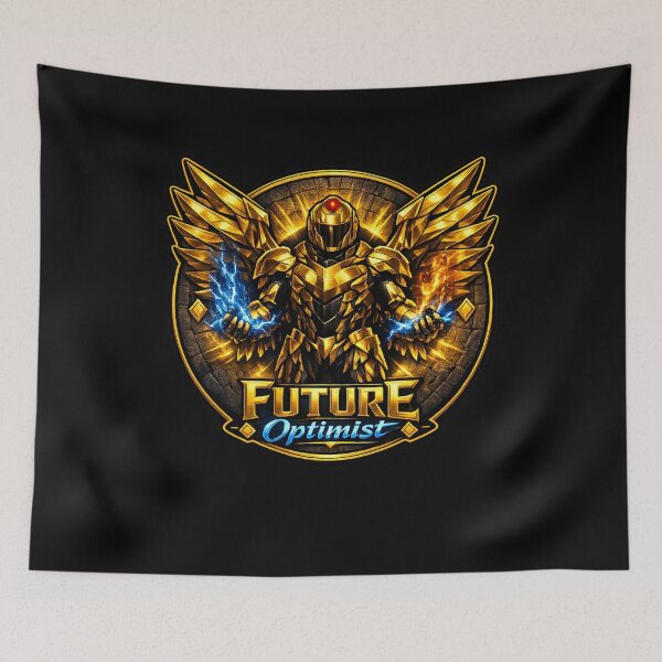 Item preview, Future Optimist — Gold Armored Warrior Badge | Bold Motivational Art designed and sold by ArtoryWorks.
