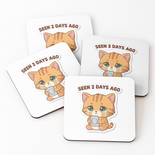 Item preview, Seen 2 Days Ago Sad Cat Funny Meme Sticker Cute Introvert Humor designed and sold by JaiSoftStudio.