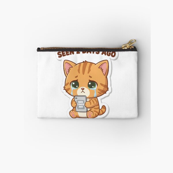 Item preview, Seen 2 Days Ago Sad Cat Funny Meme Sticker Cute Introvert Humor designed and sold by JaiSoftStudio.
