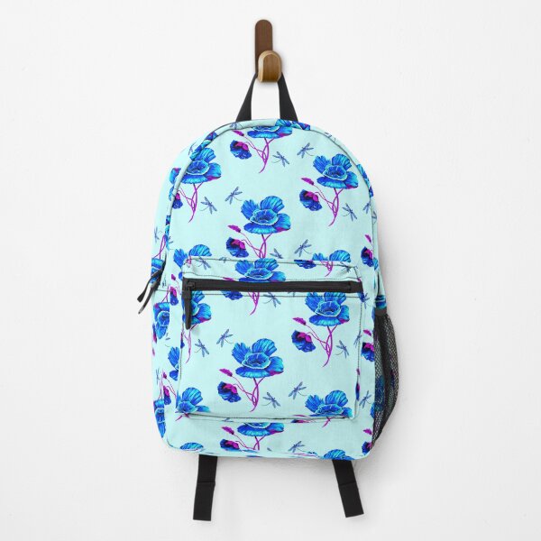 Item preview, Flower and Dragonflies on Blue designed and sold by Linda Callaghan.