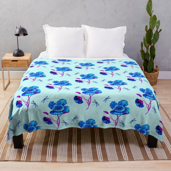 Item preview, Flower and Dragonflies on Blue designed and sold by Linda Callaghan.
