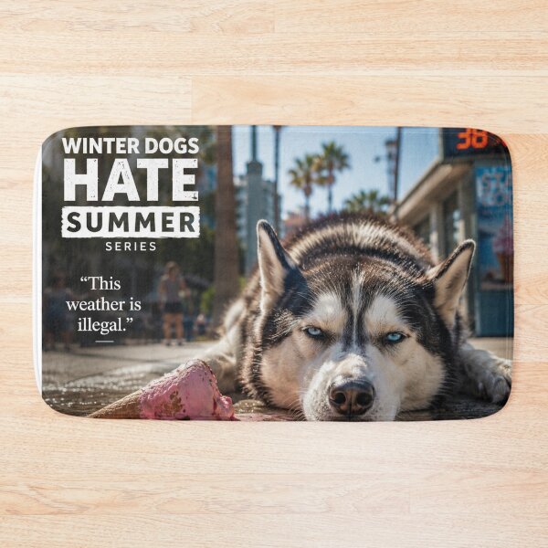 Item preview, This Weather Is Illegal – Funny Husky Summer Meme Design designed and sold by Inkmatic Studio.