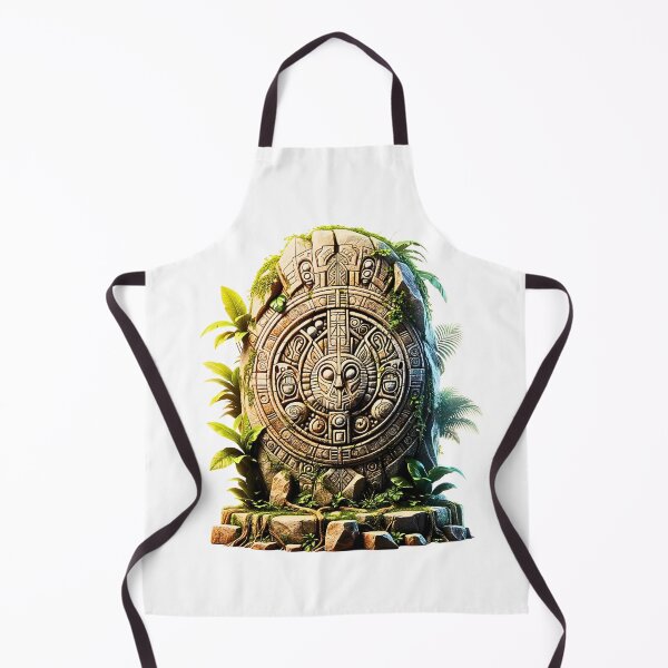 Item preview, Ancient Mayan Calendar Stone - Mystical Jungle Ruins & Overgrown Glyphs designed and sold by PrimalBeastLab.