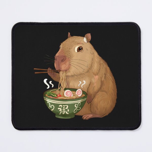 Item preview, Kawaii Capybara Eating Japanese Ramen designed and sold by Littermin.