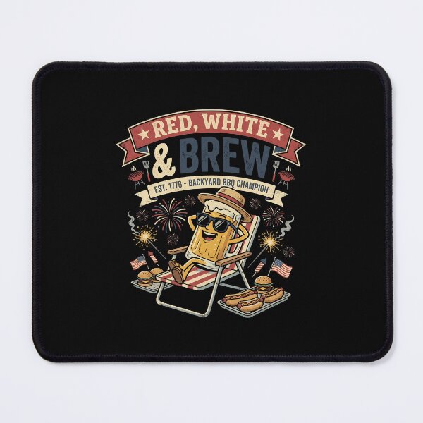 Item preview, Red White & Brew – Funny Fourth of July Beer BBQ Party Design designed and sold by DesignDoodleArt.