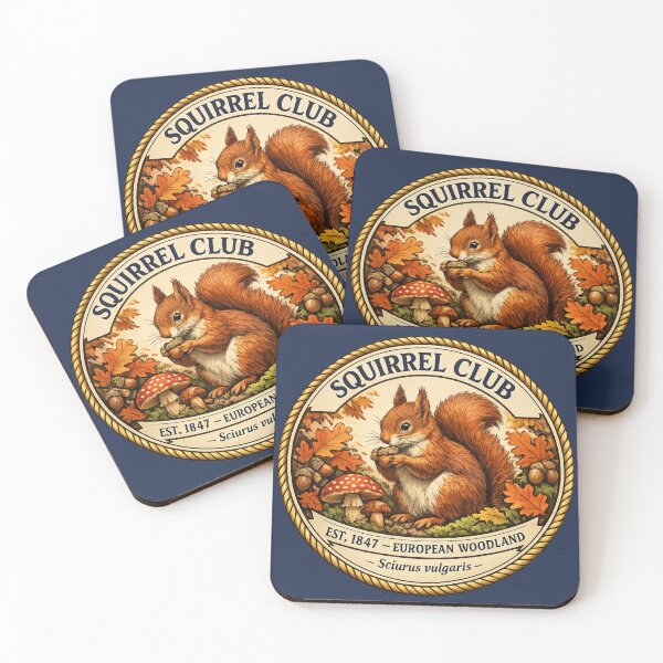 Item preview, Squirrel Club Vintage Badge European Woodland Art designed and sold by CalmCapy Co.