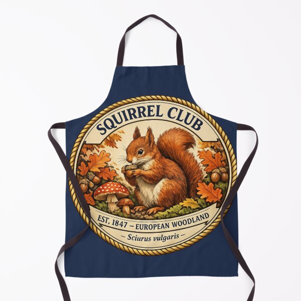 Item preview, Squirrel Club Vintage Badge European Woodland Art designed and sold by CalmCapy Co.