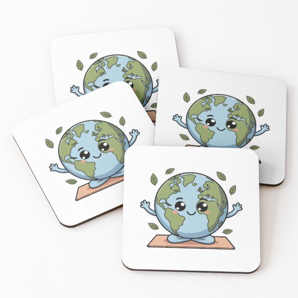 Item preview, Peaceful Earth Day Yoga Planet Cute World Wellness Illustration designed and sold by AbanoubStore.