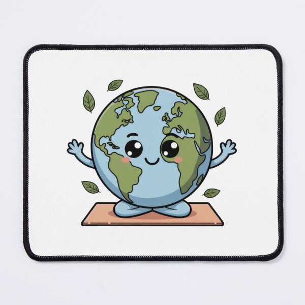 Item preview, Peaceful Earth Day Yoga Planet Cute World Wellness Illustration designed and sold by AbanoubStore.