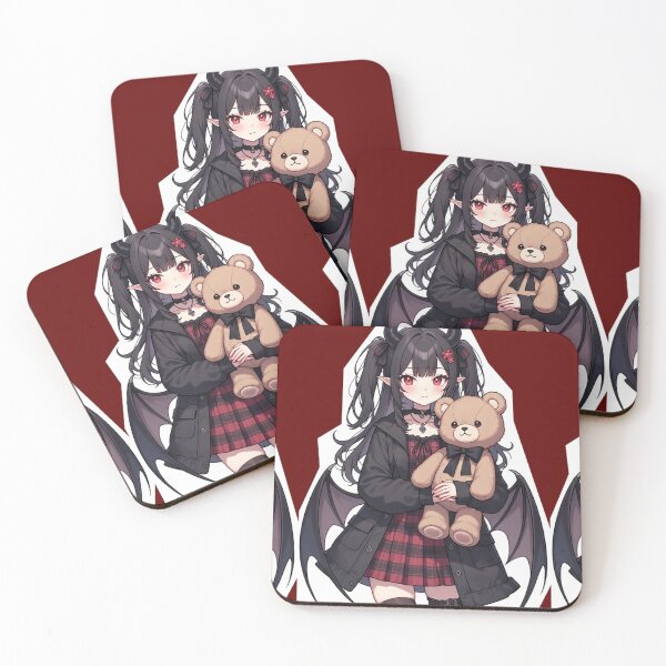 Item preview, Gothic anime girl with teddy bear designed and sold by ArtsJulian.