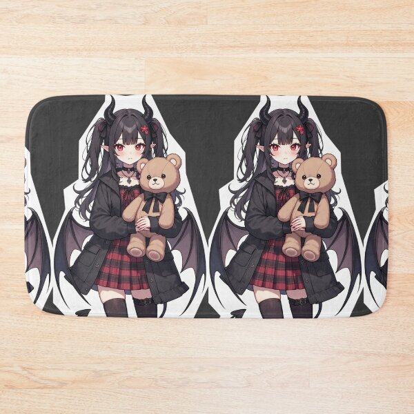 Item preview, Gothic anime girl with teddy bear designed and sold by ArtsJulian.