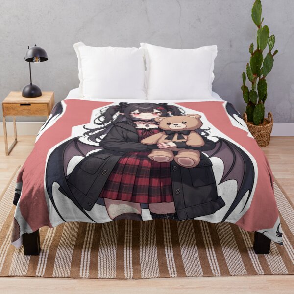 Item preview, Gothic anime girl with teddy bear designed and sold by ArtsJulian.