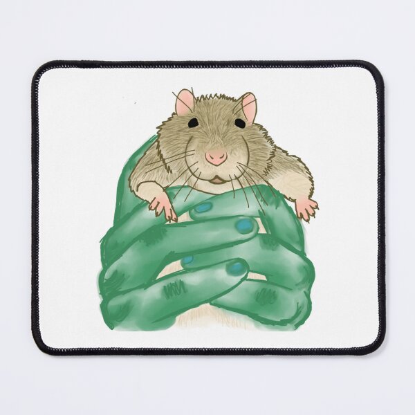 Item preview, Cute Rat Snuggling in Green Winter Scarf Art designed and sold by ALYGADesign.