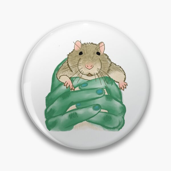 Item preview, Cute Rat Snuggling in Green Winter Scarf Art designed and sold by ALYGADesign.