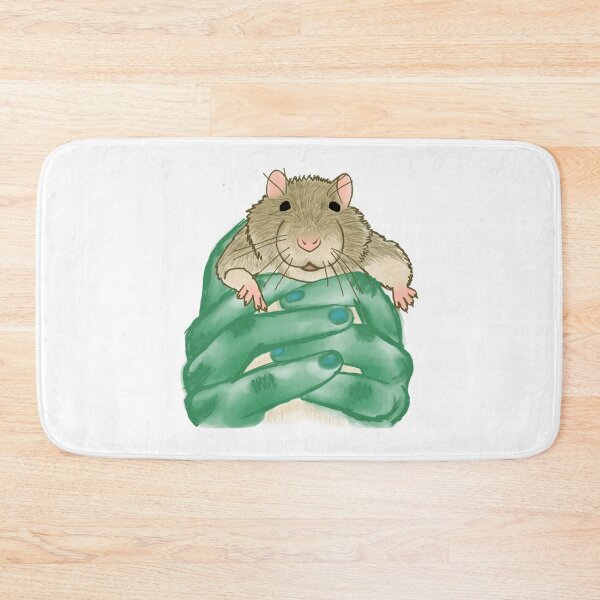 Item preview, Cute Rat Snuggling in Green Winter Scarf Art designed and sold by ALYGADesign.