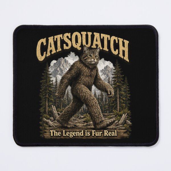 Item preview, Catsquatch - The Legend is Fur Real Funny Bigfoot Cat designed and sold by ThreadTheory976.