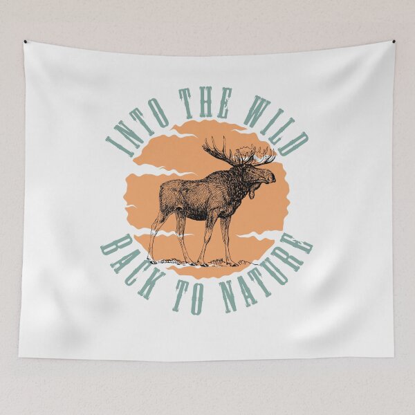 Item preview, Into The Wild Back To Nature Vintage Moose Outdoor Design designed and sold by EichStore.