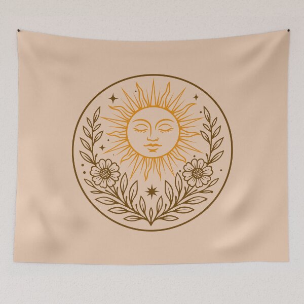 Item preview, Midsummer Sun Floral Boho Celestial Art designed and sold by Christine Krahl.