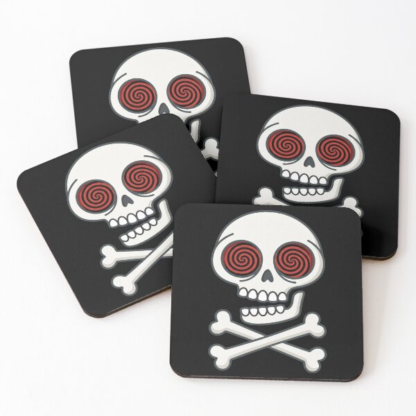 Item preview, Hypnotic Spiral Eye Skull and Crossbones Cartoon designed and sold by seven things shop.