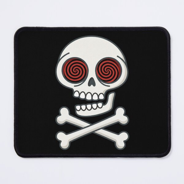 Item preview, Hypnotic Spiral Eye Skull and Crossbones Cartoon designed and sold by seven things shop.
