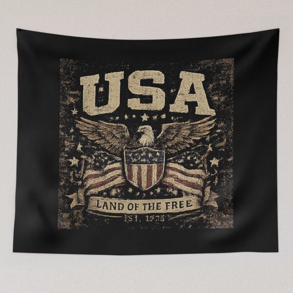 Item preview, USA Land Of The Free Est 1776 Vintage Patriotic Eagle designed and sold by NeO² Studio.