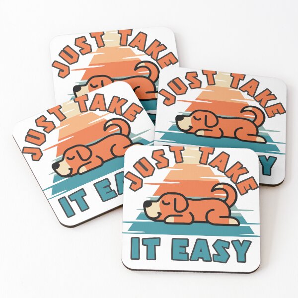 Item preview, Just Take It Easy Cute Sleeping Dog Retro Vintage Design designed and sold by EichStore.