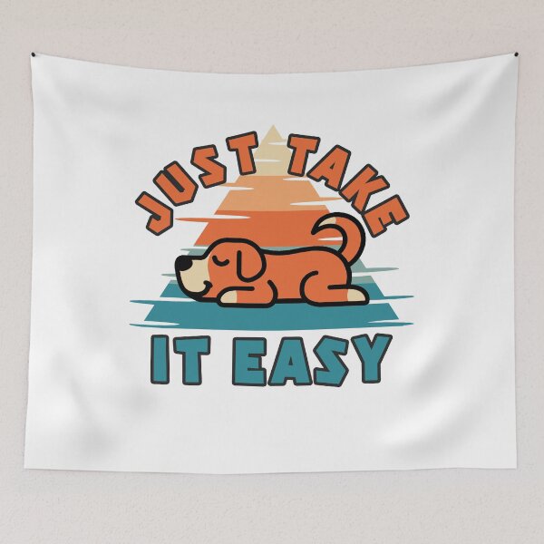 Item preview, Just Take It Easy Cute Sleeping Dog Retro Vintage Design designed and sold by EichStore.