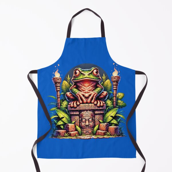 Item preview, Mystical Jungle Frog - Ancient Altar & Tribal Torch Art designed and sold by PrimalBeastLab.