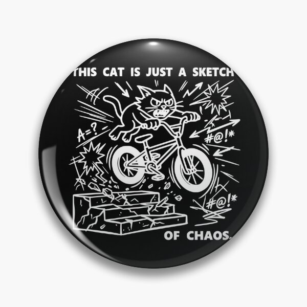 Item preview, Sketch Of Chaos Funny BMX Cat Dark Edition T-Shirt designed and sold by The Bold Line Studio.
